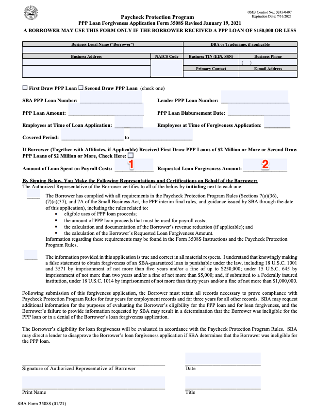 Annotated 3508S form